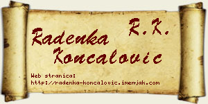Radenka Končalović vizit kartica